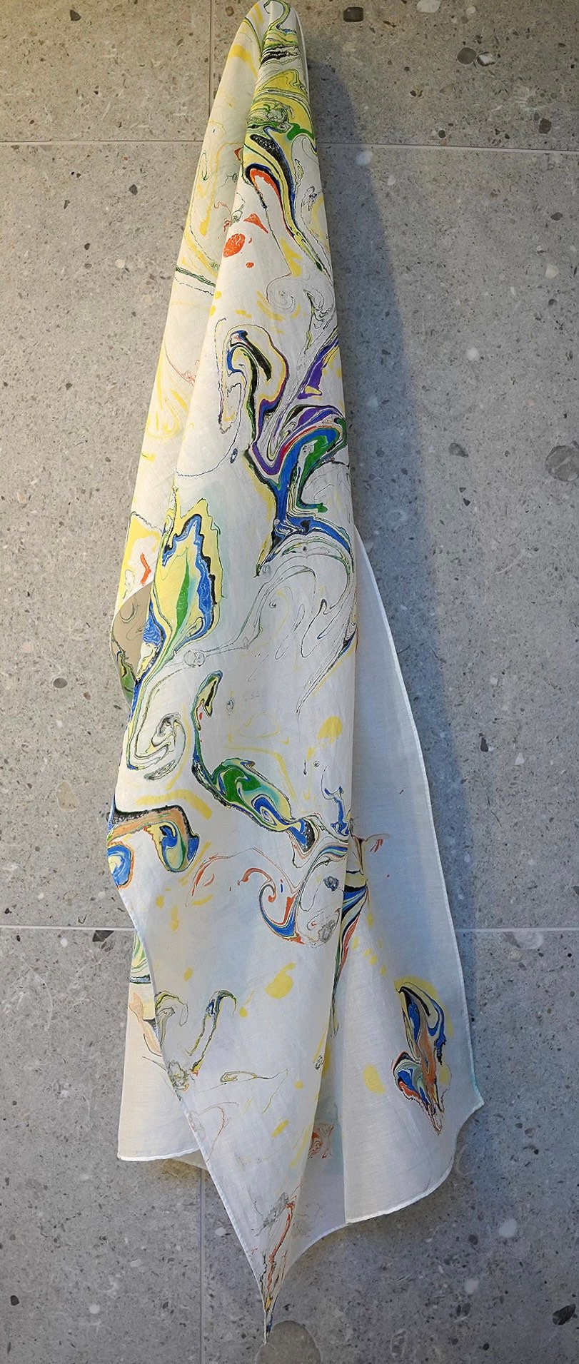 Hand dyed silk/cotton voile blend scarf